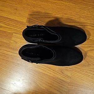 Black and silver ankle boots